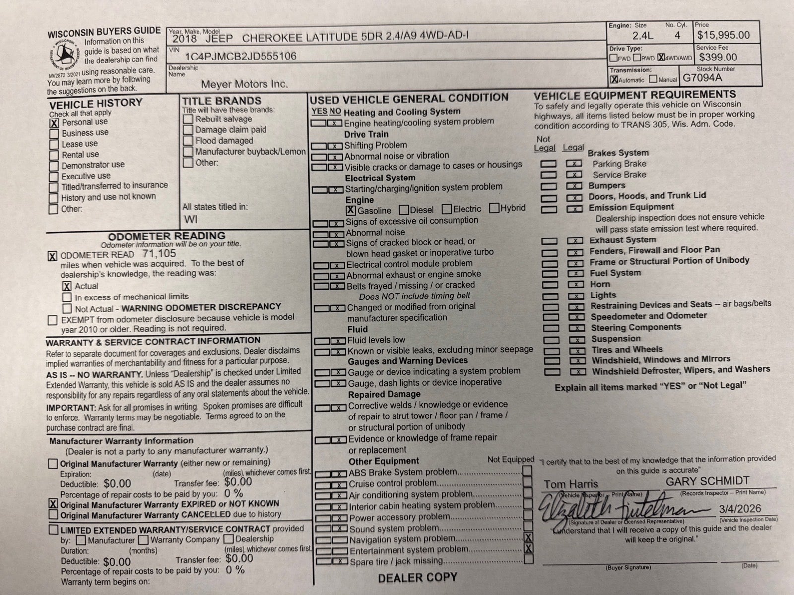 2018 Jeep Cherokee Latitude