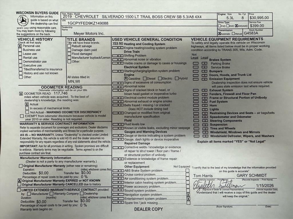 2019 Chevrolet Silverado 1500 LT Trail Boss