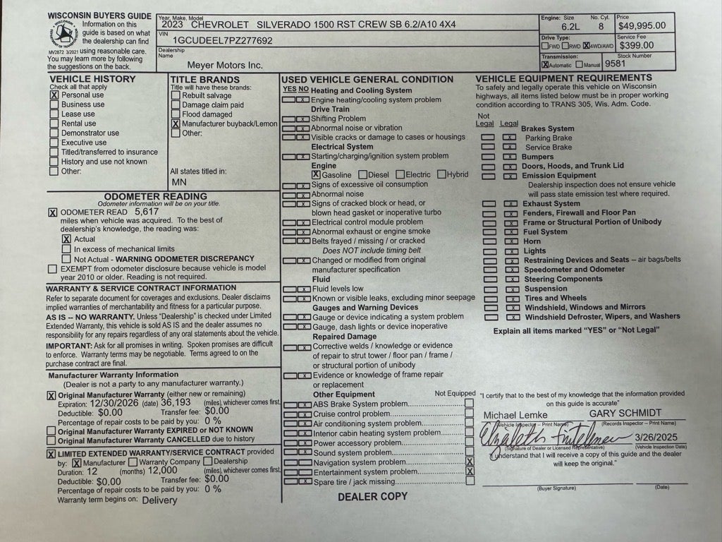2023 Chevrolet Silverado 1500 RST