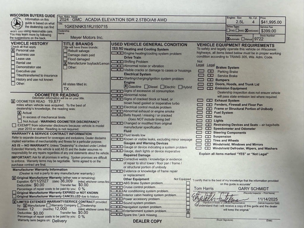 2024 GMC Acadia Elevation