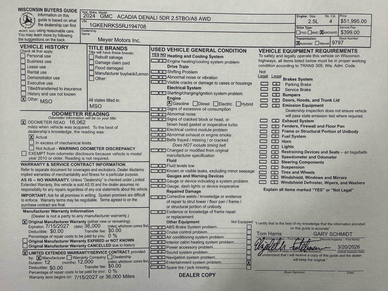 2024 GMC Acadia Denali