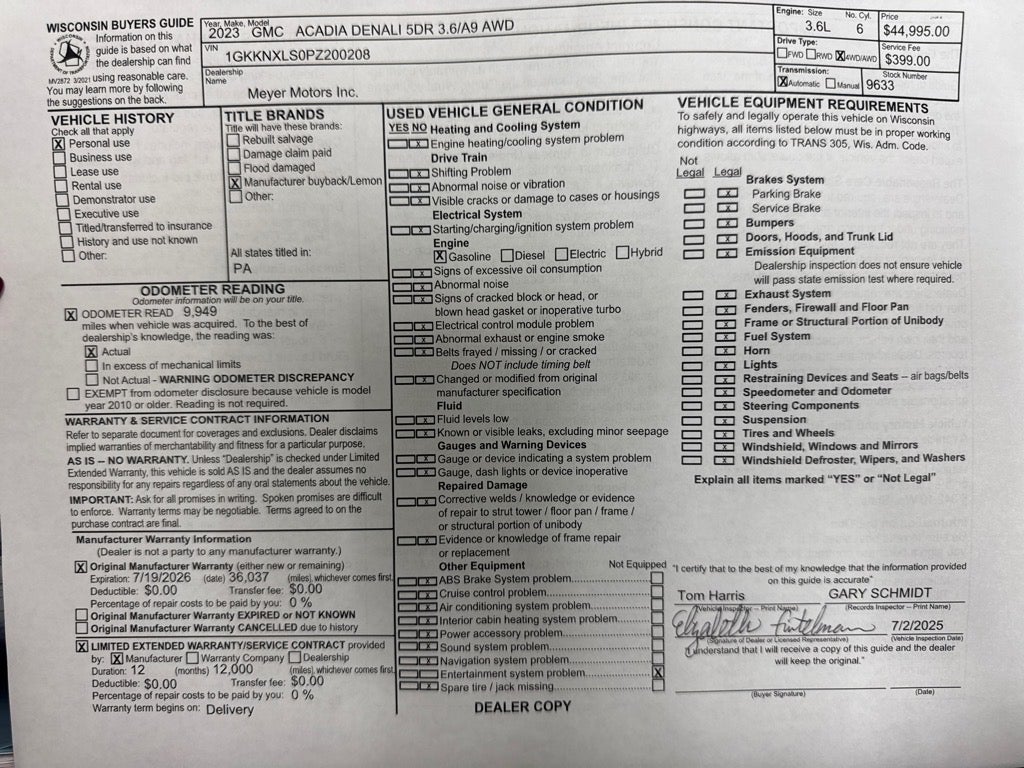 2023 GMC Acadia Denali