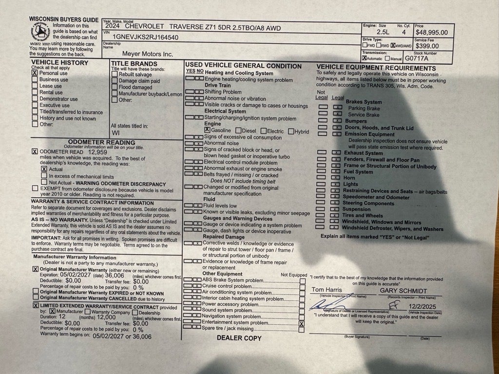 2024 Chevrolet Traverse Z71