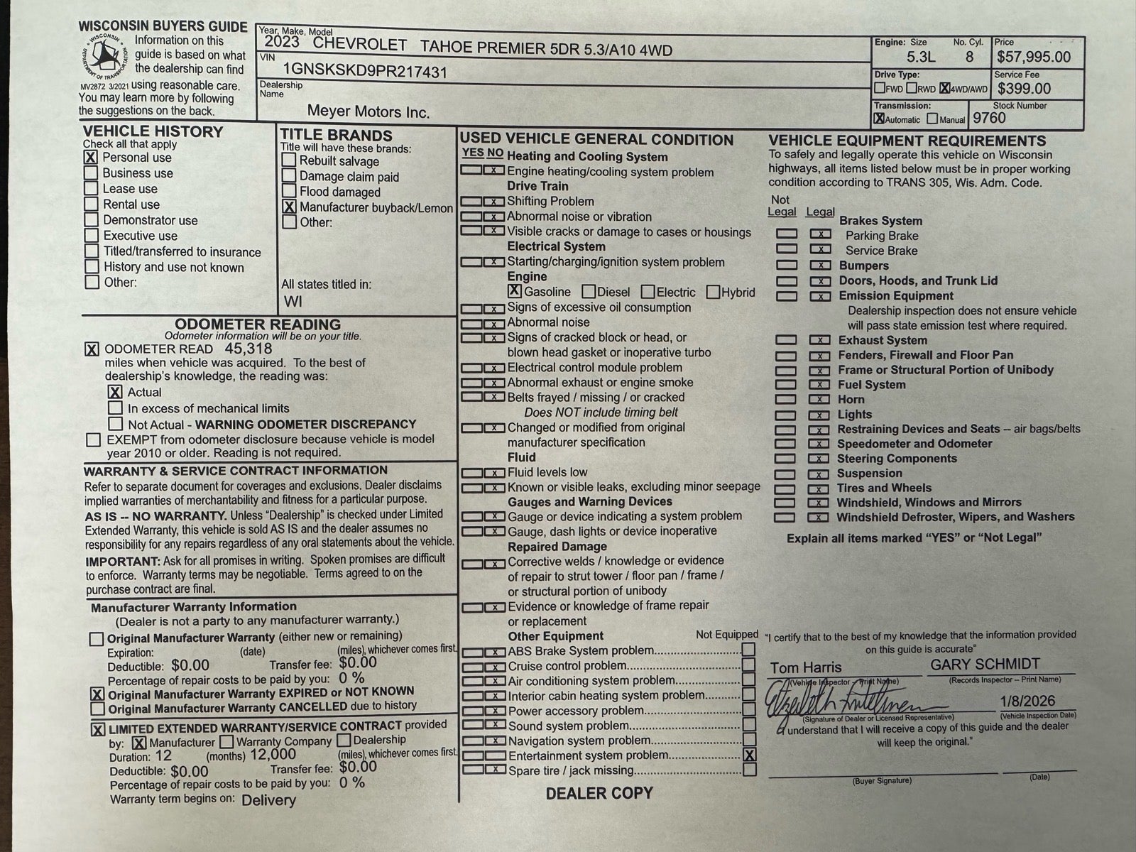 2023 Chevrolet Tahoe Premier