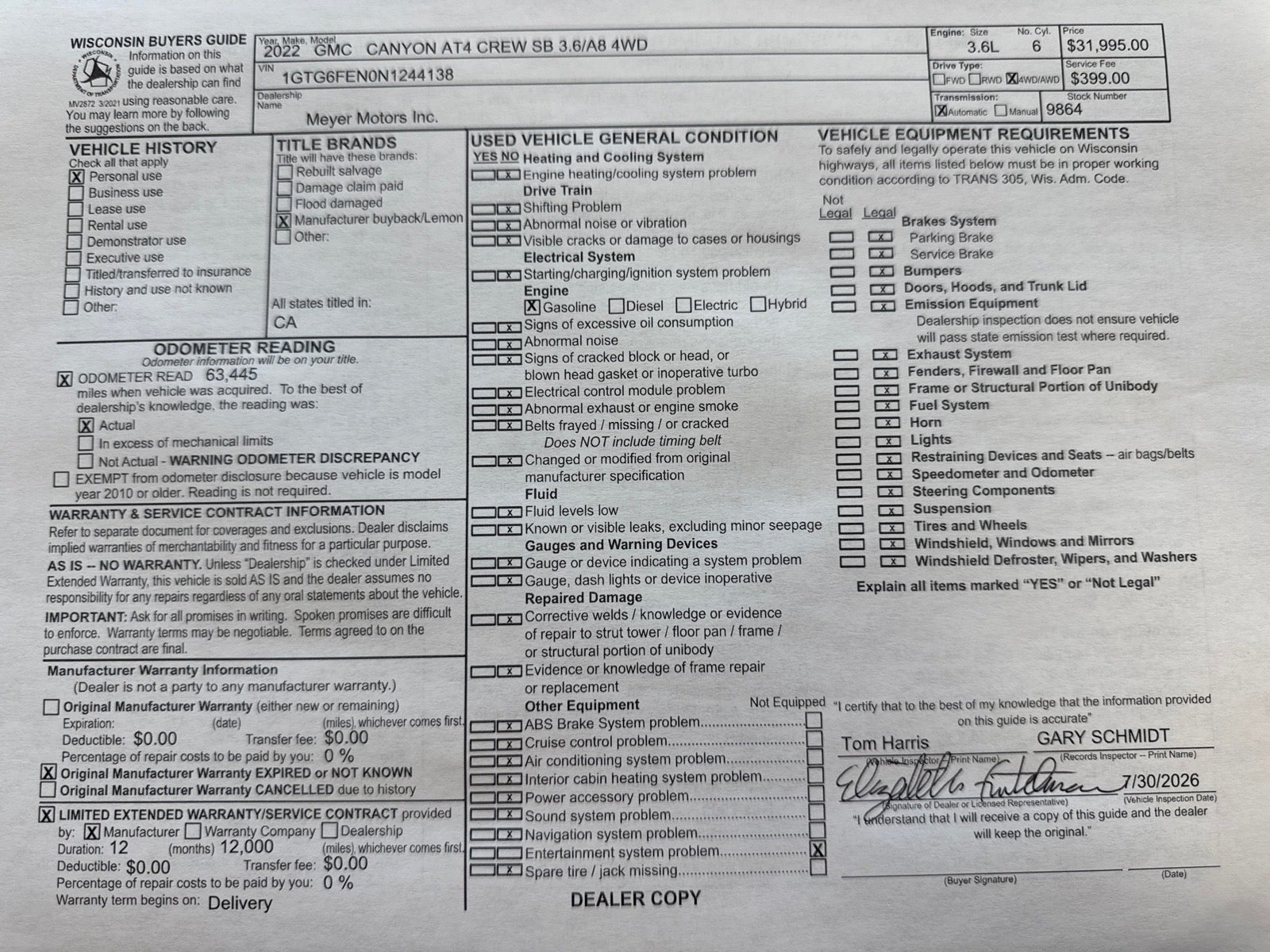 2022 GMC Canyon AT4 - Leather