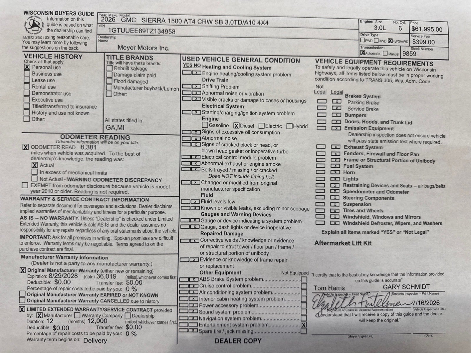 2026 GMC Sierra 1500 AT4