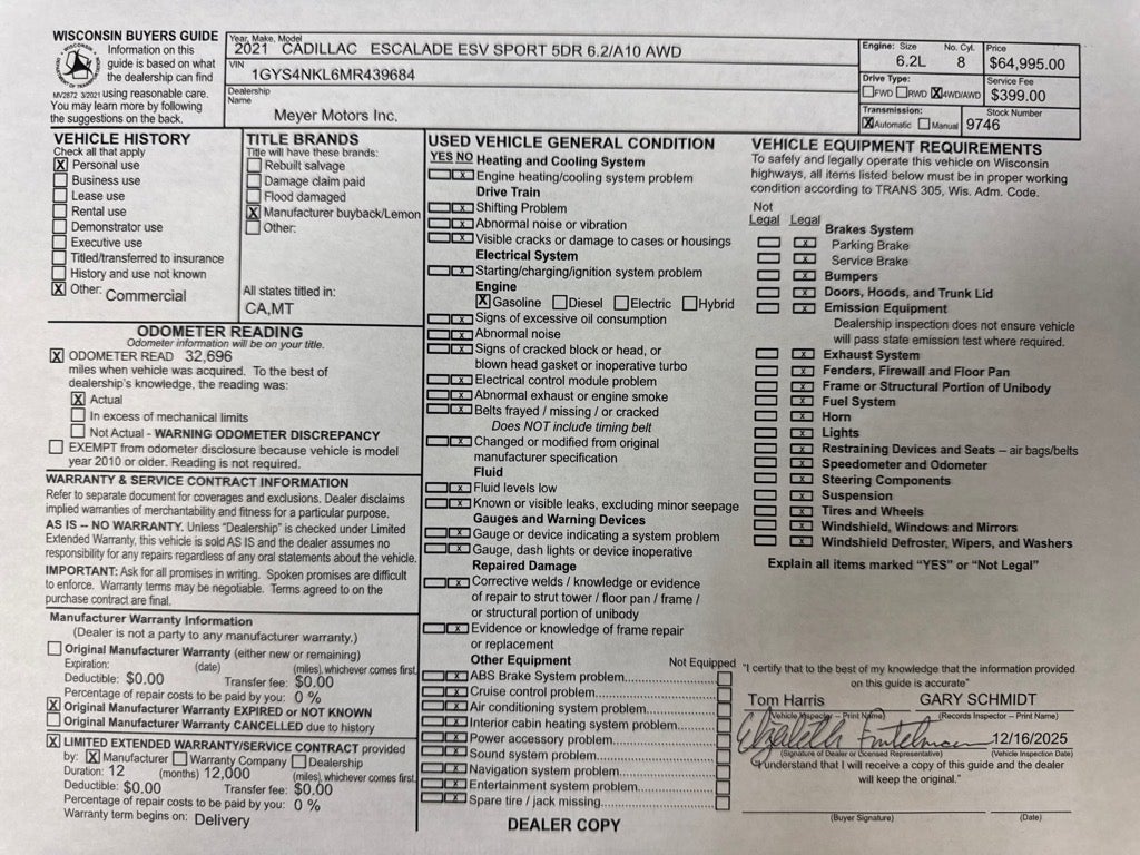 2021 Cadillac Escalade ESV Sport