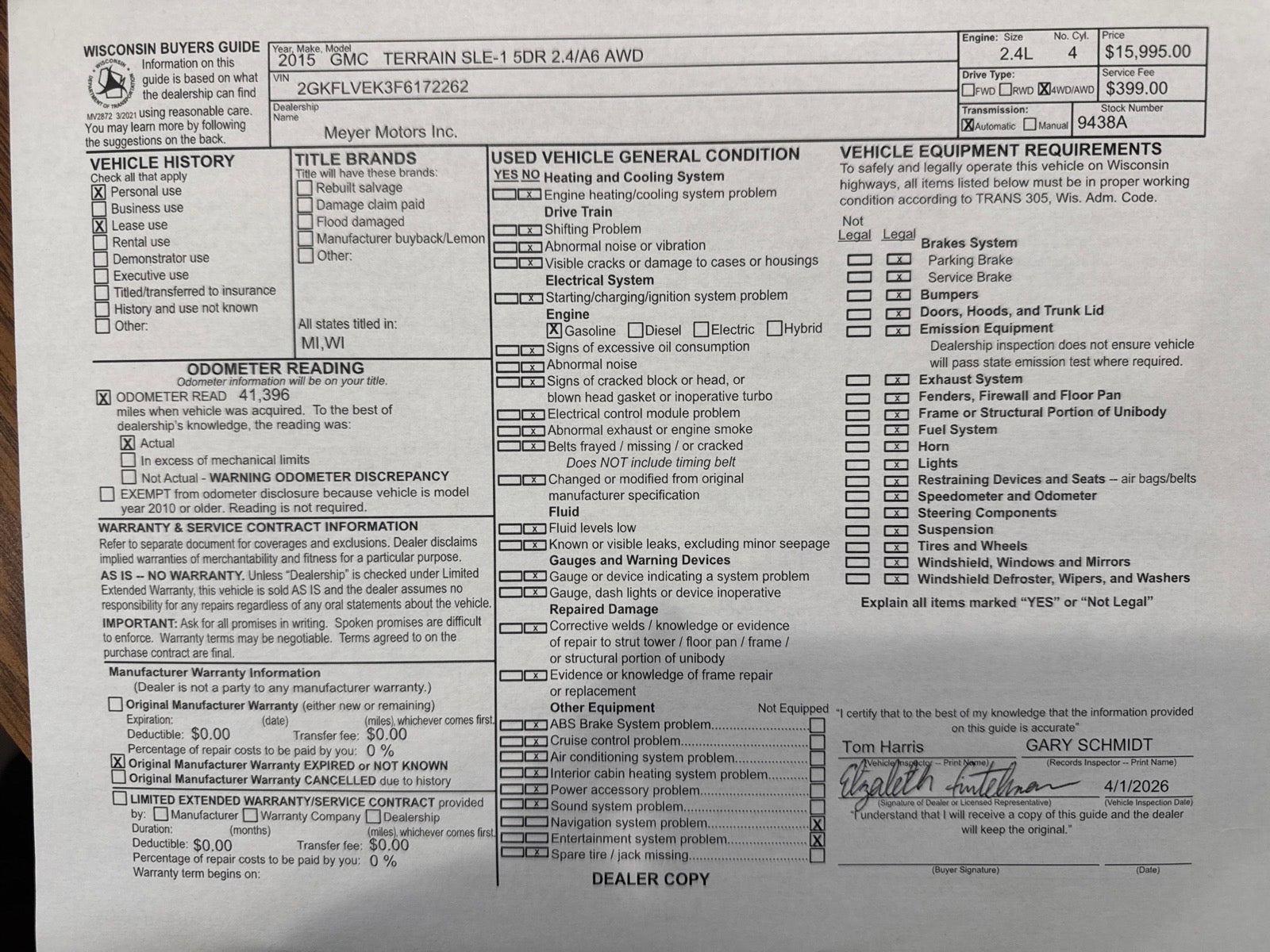 2015 GMC Terrain SLE