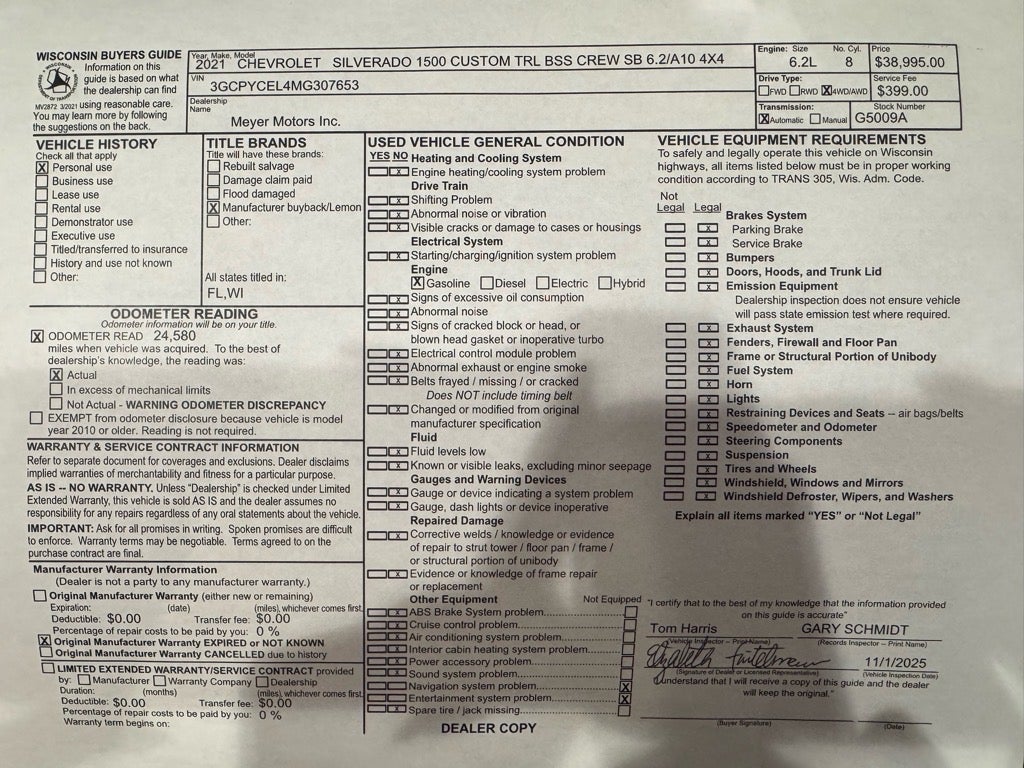 2021 Chevrolet Silverado 1500 Custom Trail Boss