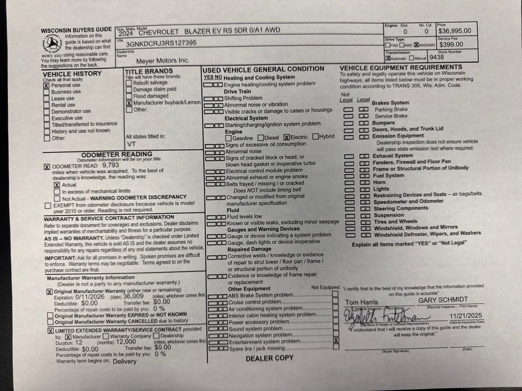 2024 Chevrolet Blazer EV RS