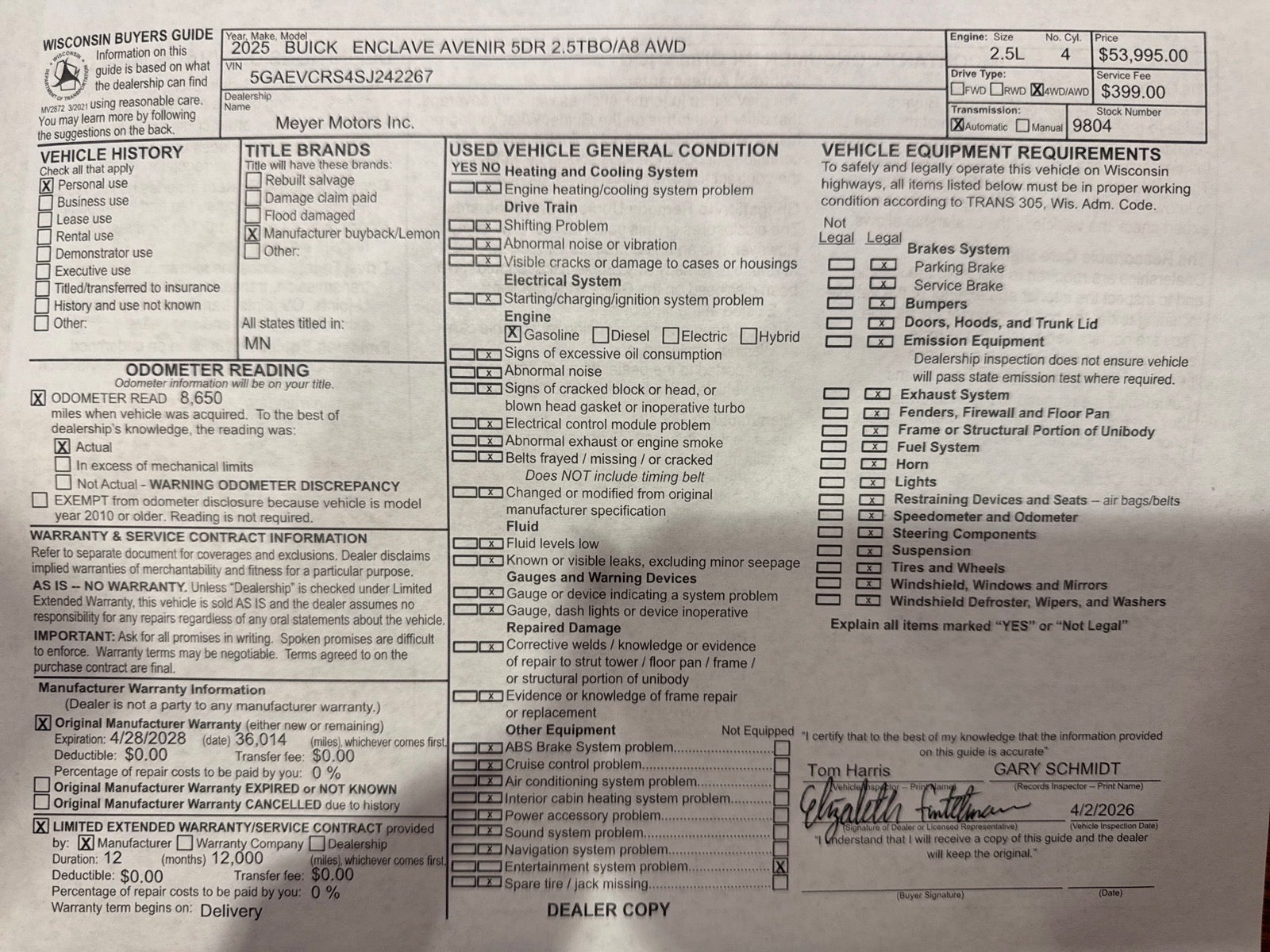 2025 Buick Enclave Avenir