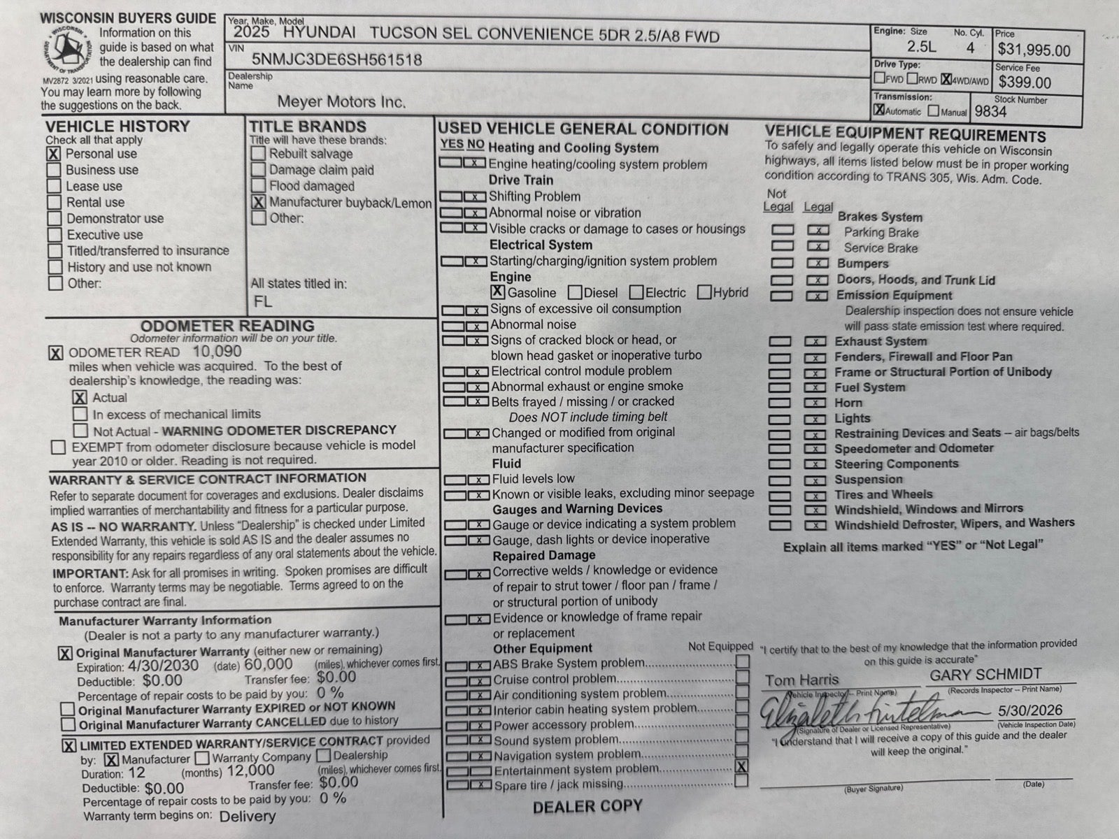 2025 Hyundai Tucson SEL Convenience