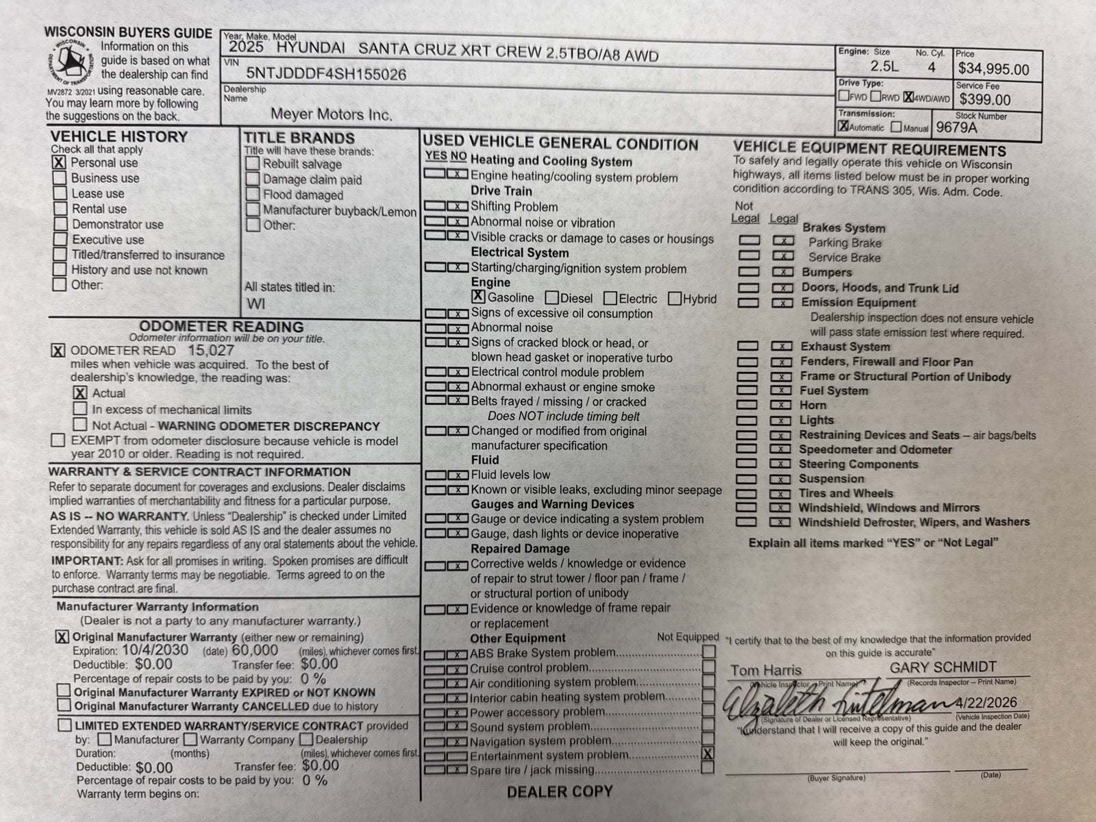 2025 Hyundai Santa Cruz XRT
