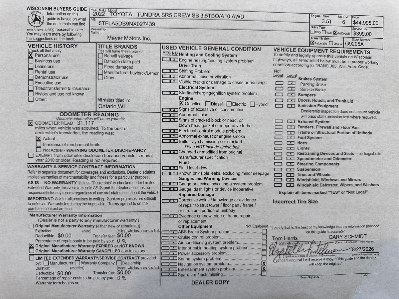 2022 Toyota Tundra 4WD SR5