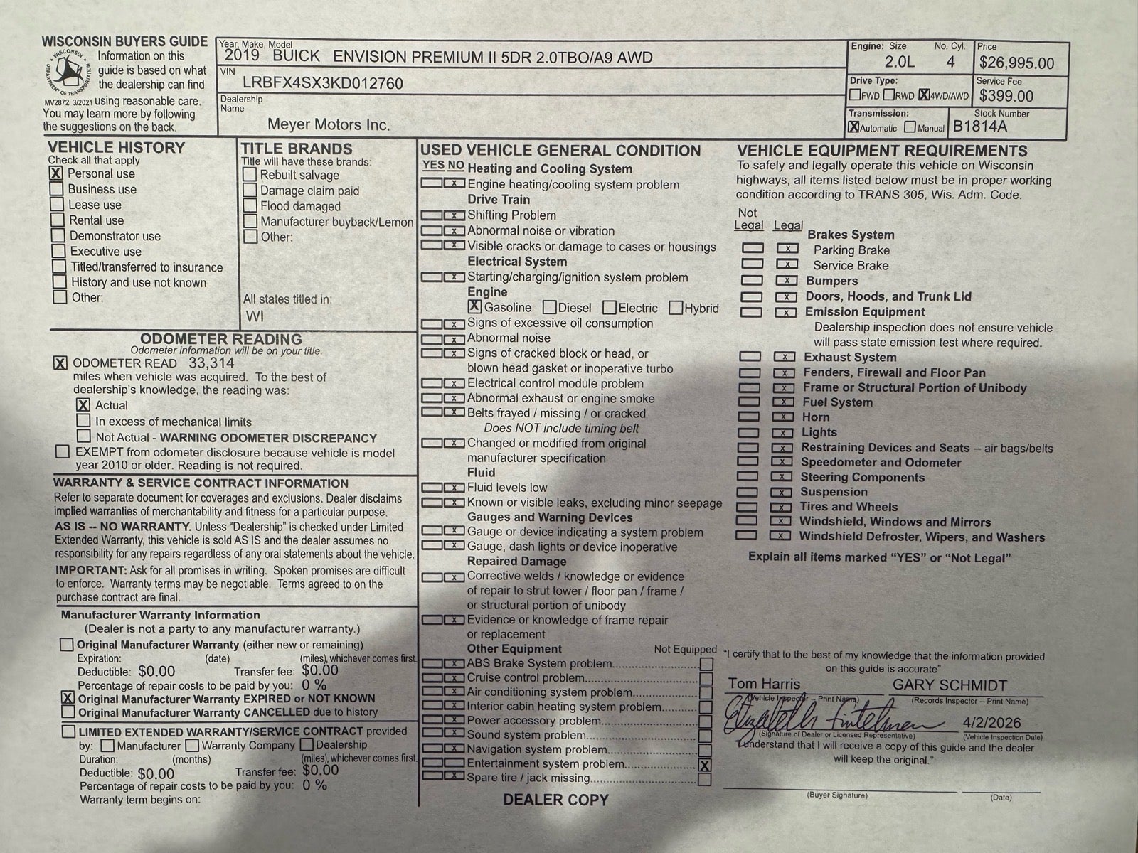 2019 Buick Envision Premium II