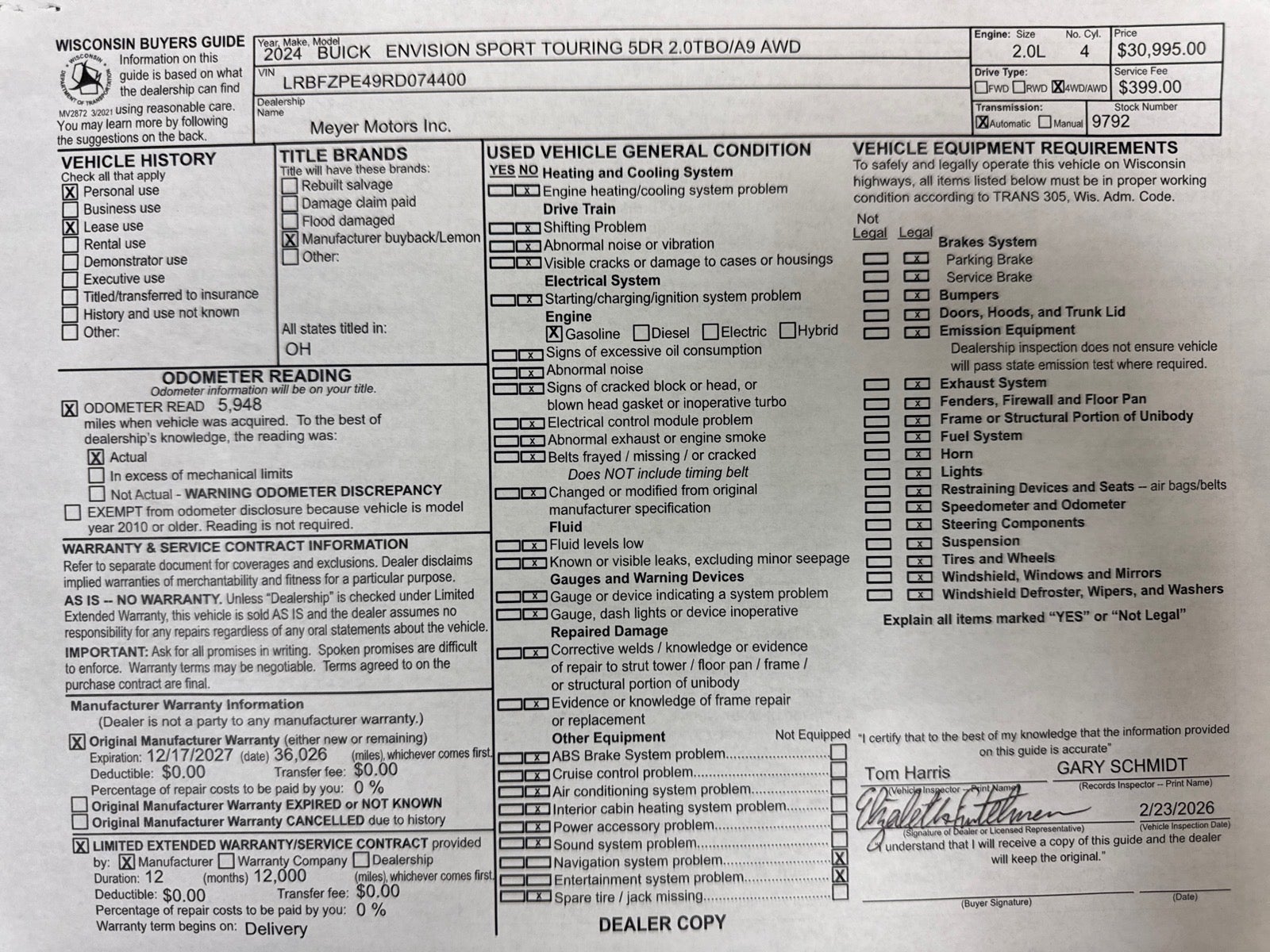 2024 Buick Envision Sport Touring
